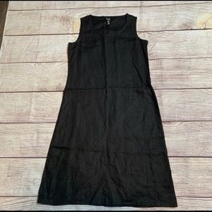 Eileen Fisher Black Linen Dress Size extra small